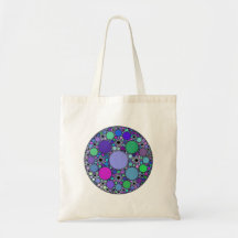 Círculos fractales en verde rosa morado