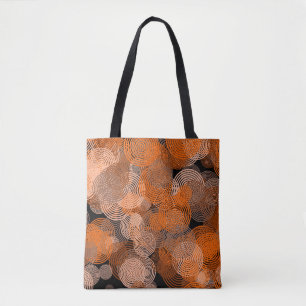 Bolso De Tela Círculos geométricos de cobre de arte fractal Swir