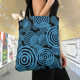 Bolso De Tela Círculos hipnotizadores - azul