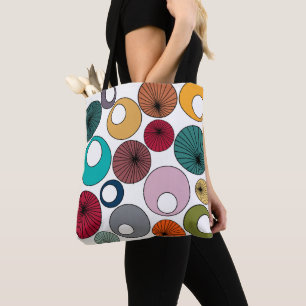 Bolso De Tela Círculos modernos de mediados del siglo