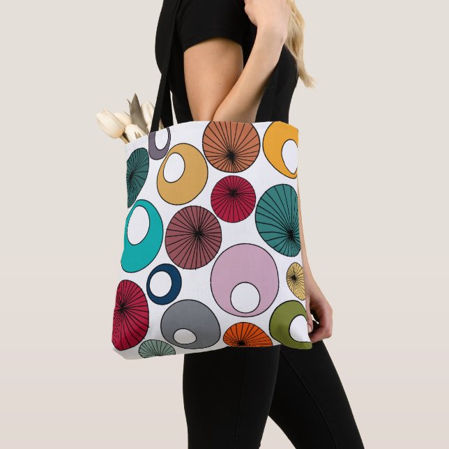 Bolso De Tela Círculos modernos de mediados del siglo (Detalle)