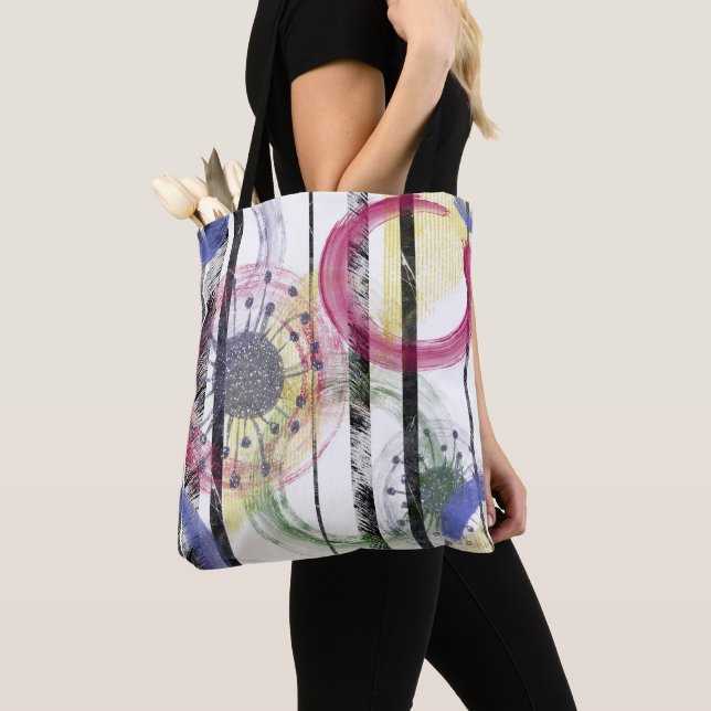 Bolso De Tela Círculos multicolores (Detalle)