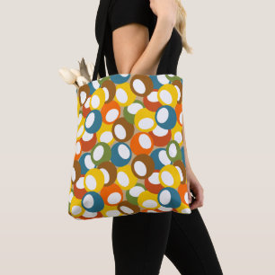 Bolso De Tela Círculos olivos de los años 1970