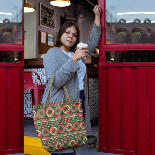 Bolso De Tela círculos retro vintage