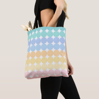 BOLSO DE TELA CIRCULOS ROSA AZUL AMARILLO VERDE PASTEL