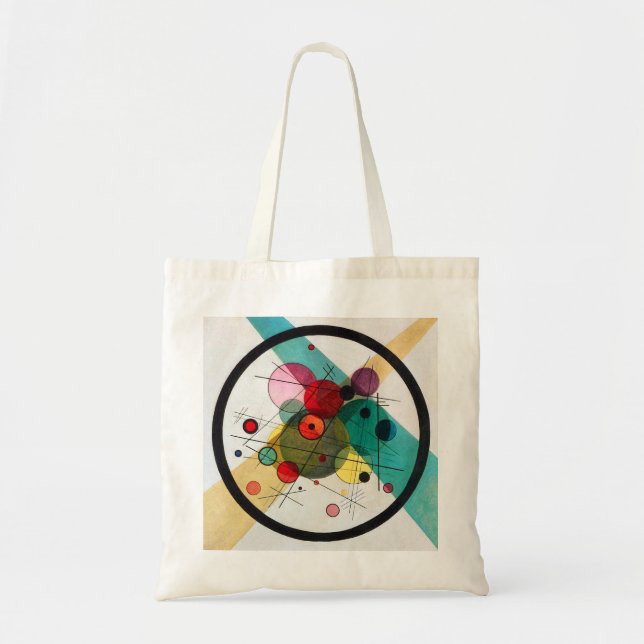Bolso De Tela Círculos vagamente kandinsky en un círculo (Frente)