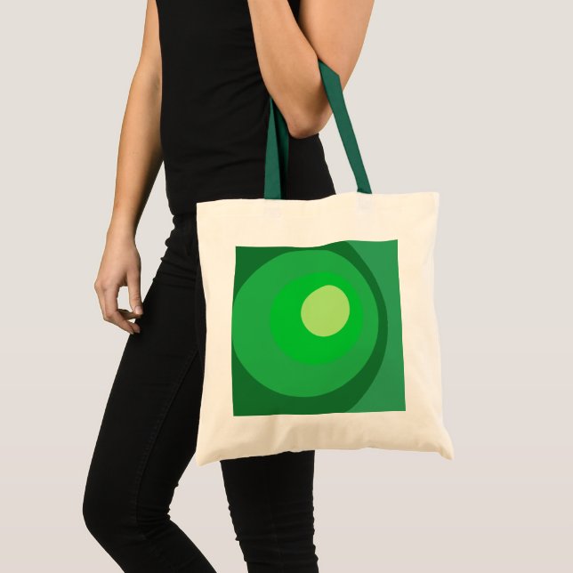Bolso De Tela Círculos Verdes Retro (Anverso (producto))