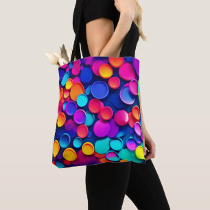 Bolso De Tela Círculos vibrantes resumen arte