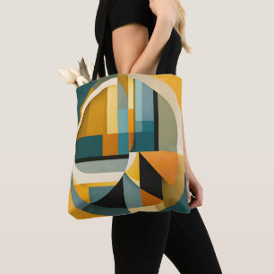 Bolso De Tela Círculos y Rectángulos de abstracción geométrica r