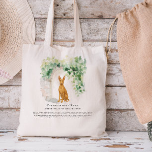 Bolso De Tela Cirneco dell'Etna   Cita de raza de perro acuarela