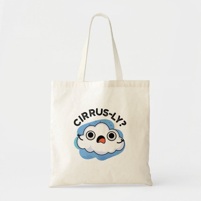 Bolso De Tela Cirrusly Funny Weather Cirrus Cloud Pun (Frente)