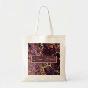 Bolso De Tela Ciruela elegante mármol púrpura 