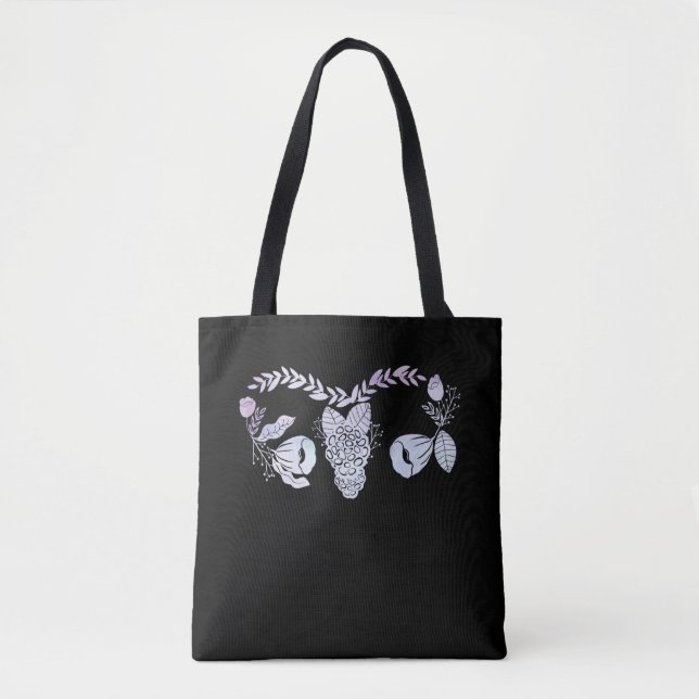Bolso De Tela Cirugía de útero Histeria floral femenina se pone  (Anverso)