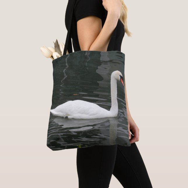 Bolso De Tela Cisne blanco (Detalle)