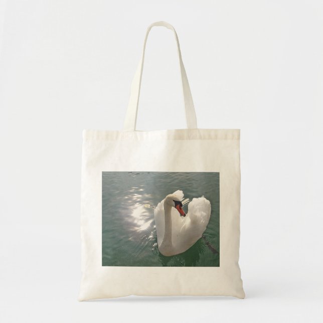 Bolso De Tela cisne blanco bonito (Frente)