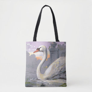 Bolso De Tela Cisne del lago Lugano