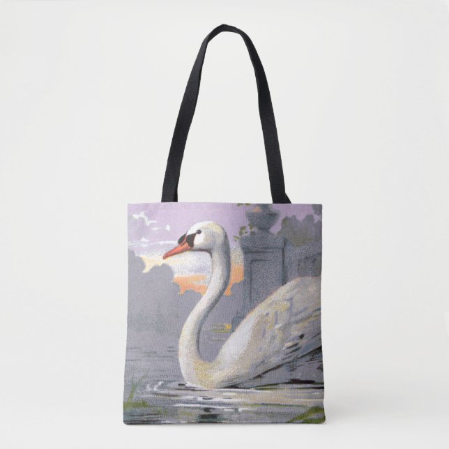 Bolso De Tela Cisne del lago Lugano (Anverso)