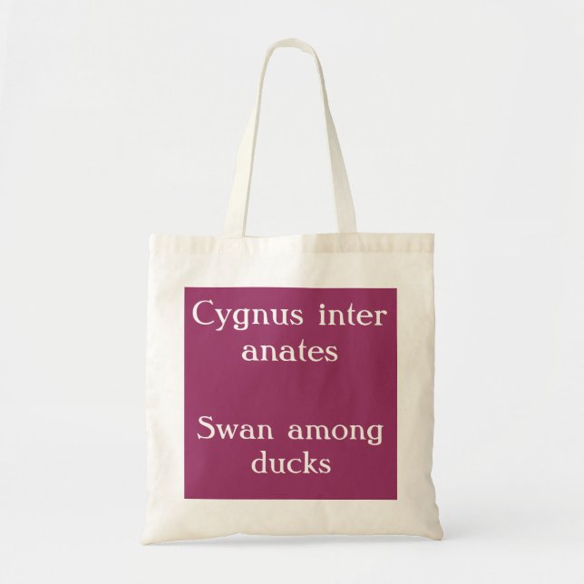 Bolso De Tela Cisne entre patos - cita latina (Frente)