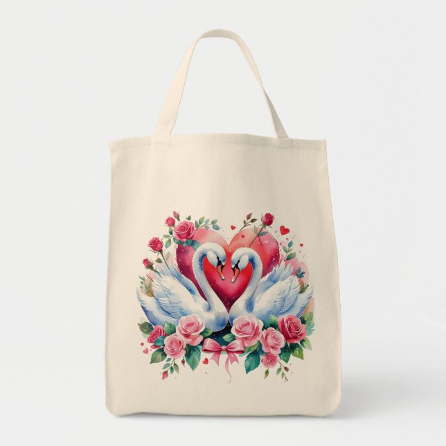 Bolso De Tela Cisnes (Frente)
