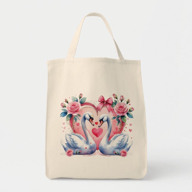 Bolso De Tela Cisnes  (Frente)