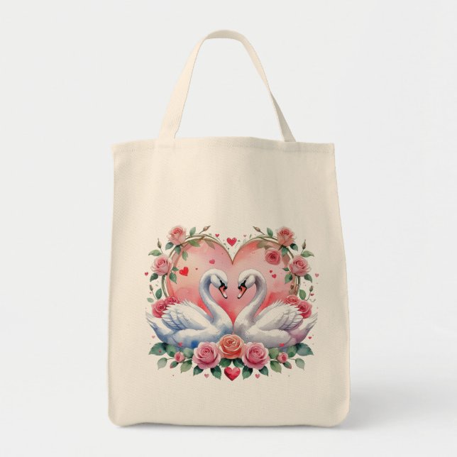 Bolso De Tela Cisnes  (Frente)