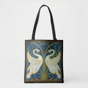 Bolso De Tela Cisnes Art Deco