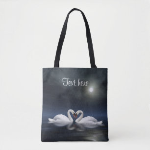 Bolso De Tela Cisnes cariñosos