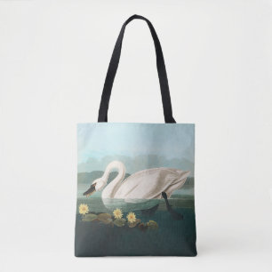 Bolso De Tela cisnes de agua blanca de cisne audubon