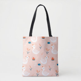 Bolso De Tela Cisnes elegantes