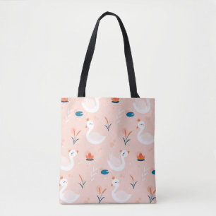 Bolso De Tela Cisnes elegantes