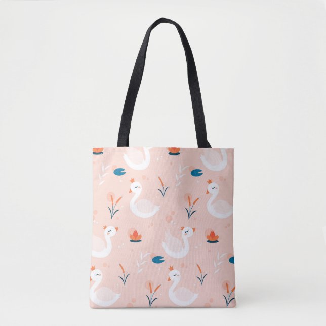 Bolso De Tela Cisnes elegantes (Anverso)