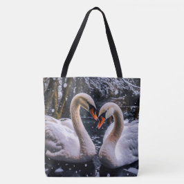 Bolso De Tela Cisnes románticos en un país maravillosamente inve