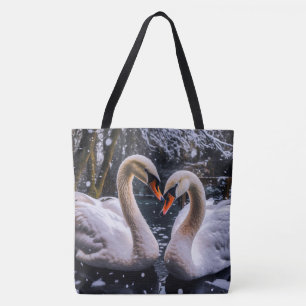 Bolso De Tela Cisnes románticos en un país maravillosamente inve