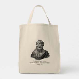 Bolso De Tela Cita al filósofo Platón de buena fe