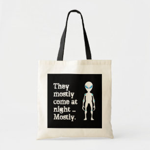 Bolso De Tela Cita alienígena blanco negro