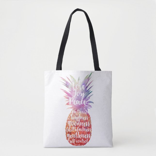 Bolso De Tela Cita bíblica piña (Anverso)