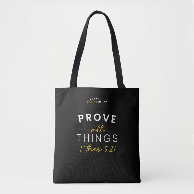 Bolso De Tela Cita bíblica prueba todas las cosas Escritura (Anverso)