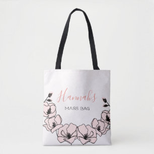 Bolso De Tela Cita católica floral personalizado
