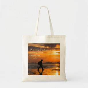 Bolso De Tela Cita clásica del viaje de Lao Tzu