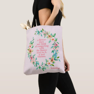 Bolso De Tela Cita como una flor Corona floral tropical