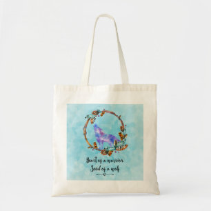 Bolso De Tela Cita con Howling Wolf en una corona de boho