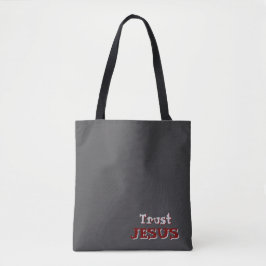 Bolso De Tela Cita cristiana "Confía en Jesús" Grey