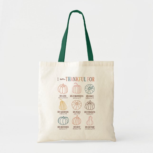 Bolso De Tela Cita cristiana de Acción de Gracias (Frente)