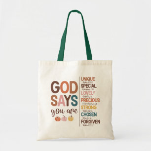 Bolso De Tela Cita cristiana de Acción de Gracias