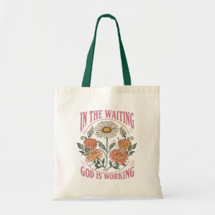 Bolso De Tela Cita cristiana floral de Boho
