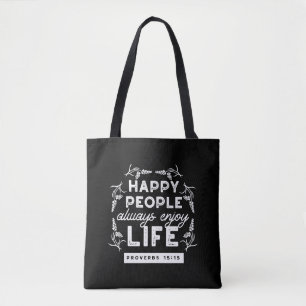 Bolso De Tela Cita cristiana inspiradora de Proverbios 15:15