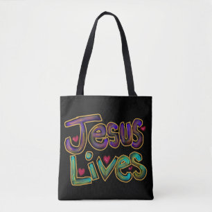 Bolso De Tela Cita cristiana 'Jesús vive' nombre personalizado
