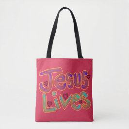 Bolso De Tela Cita cristiana 'Jesús vive' nombre personalizado