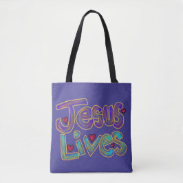Bolso De Tela Cita cristiana 'Jesús vive' nombre personalizado