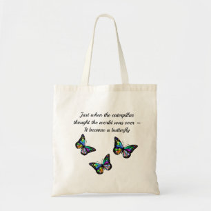Bolso De Tela Cita de aliento Inspirador de mariposa